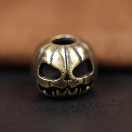 Halloween Pumpkin Skull Face Lantern EDC Brass Knife Beads DIY Woven Paracord Lanyard Pendants Outdoor Tool Hangings Accessories Retro Brass