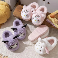 Hello Kitty Cinnamoroll Kuromi Plush Slippers - Winter Kawaii Home Shoes