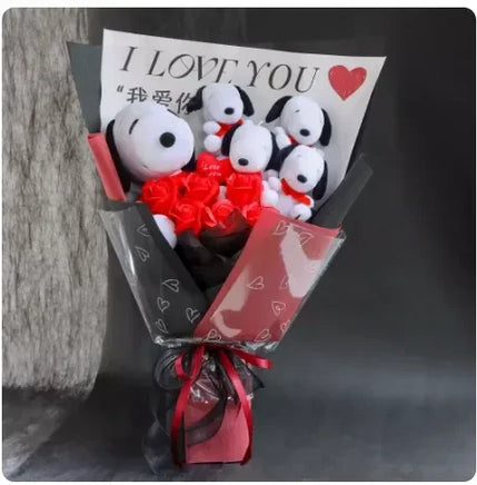 Snoopy Plush Bouquet Cute Doll Flower Puppy Graduation Gift M