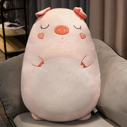 Fat Kawaii Chicken Bear Rabbit Penguin Piggy Dinosaur Plush Pillow Toys Soft Stuffed Animal Chair Cushion Gift Pig-45cm