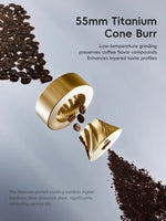 STARSEEKER E55 Electric Coffee Grinder – 55mm Burr, Stepless Adjustment, Espresso to Cold Brew