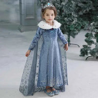 Girls Elsa Anna Costume Kids Birthday Floral Dress Children Snow Queen Performance Fantasy Princess Evening Halloween Costumes