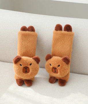 Lusy Store LLC Capybara Plush Doll Kawaii Capybara Car Seat Headrest Seat Belt Cover Kawaii Stuffed Gift Plush