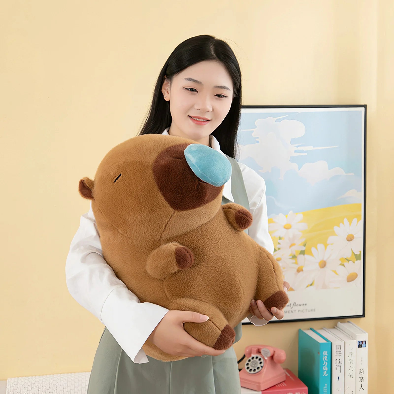 Lusy Store LLC Snot Capybara Plush Toy Kawaii Simulation Animal Cute Plush Soft Stuffed Doll Throw Pillow Large Size Gift Plush