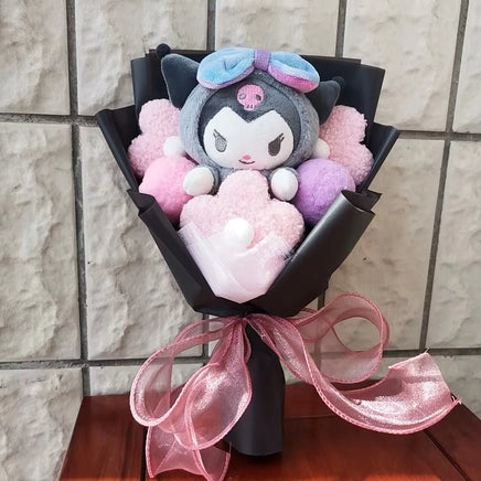 Kuromi My Melody Cinnamoroll Hello Kitty Plush Bouquet Woman Valentine's Day Girls Christmas Gifts Cartoon Bouquet-7