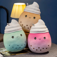 Lusy Store LLC Tea Cup Panda Bubble Tea Pillow Cute Fruit Drink Plush Stuffed Soft Apple Strawberry Milk Tea Kids Gift Plush