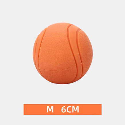 Rubber Dog Ball, Indestructible & Bite-Resistant, Chew Toy for Small to Extra-Large Dogs, Solid Red Orange M