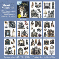 20 Sheets Gothic Dark Midnight Party Scrapbook Stickers Book Halloween Cute Bullet Journaling Decor Stationery Sticker D