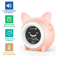 Trending Alarm Clock for Kids Bedroom Children Sleep Training Clock for Toddlers Wake Up Clock Night Lights for Gifts Pink Lusy Store