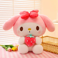Lusy Store 25CM Plushies Sanrio My Melody Plush Dolls Toys My Melody Strawberry Stuffed Animals Plush Toy Home Decor Girl Birthday Gift 