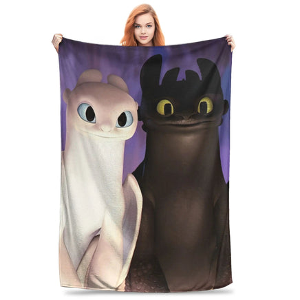 How to Train Your D-ragon Blankets Flannel Novelty Breathable Throw Blanket for Bedspread Spring Autumn 12