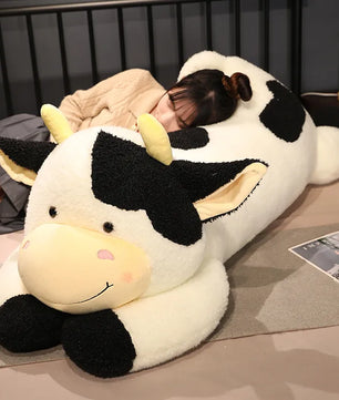 Lusy Store LLC Lovely Milk Cow Plush Toys Cartoon Stuffed Animal Cattle Dolls Sleeping Pillow Gifts Plush