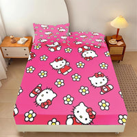 Hello Kitty Fitted Sheet Suitable For Children And Adults Home Decor 8