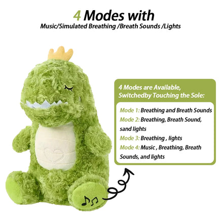 Elephant Plush Toy – Soothing Breathing Companion – Music & Light – Lusy Store Green Dinosaur 10"-13"
