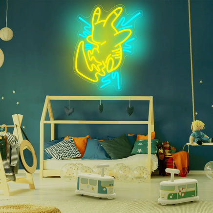 Lusy Store LLC Pikachu Neon Sign for Gaming Room LED Neon Light Sign Perfect for Bedroom Gifts Neon Sign