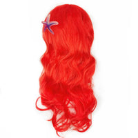 Girl Princess Elsa Anna Wig Kid Halloween Party Carnival Disguised Belle Wednesday Mermaid Rapunzel Aurora Snow White Ariel Hair Ariel