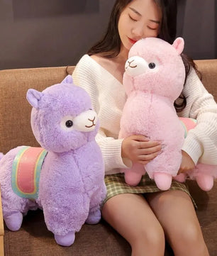 Lusy Store LLC Creative Saddle Alpaca Plush Toy Cute Cartoon Animal Doll Soft Stuffed Home Decoration Kids Birthday Christmas Gift Plush