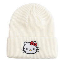 Hello Kitty Beanie Hat Women Cute Cartoon Cinnamoroll Melody Kuromi Winter Knitted Cap Hello Kitty White 54cm-58cm