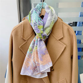 160x33CM Luxury Winter Silk Cashmere Scarf Women Animals Print Manual Hand Rolled Shawl Warm Long Scarves Wraps Pashmina Bandana Lusy Store