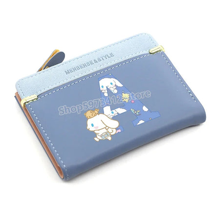 Cute Cinnamoroll Wallets Women Coin Purse Cartoon Sanrios Anime Pu Casual Money Bag Clutch Card Holder Wallet with Buttons Gift kt1068