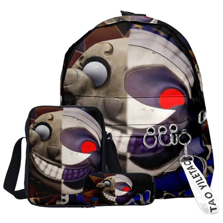 Trendy Popular Funny sundrop fnaf 3D Print 3pcs/Set pupil School Bags Laptop Daypack Backpack Inclined shoulder bag Pencil Case Lusy Store