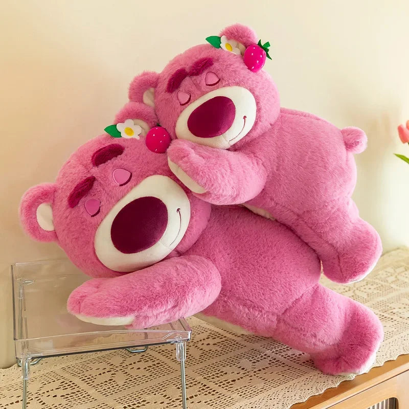 Lusy Store LLC Strawberry Bear Cute Plush Toys Pillow Cartoon Kawaii Anime Bear Stuffed Gifts Plush