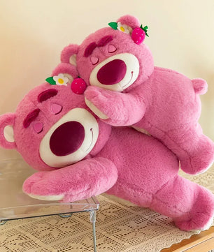 Lusy Store LLC Strawberry Bear Cute Plush Toys Pillow Cartoon Kawaii Anime Bear Stuffed Gifts Plush