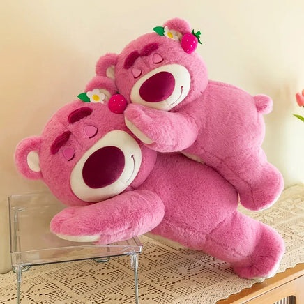 Lusy Store LLC Strawberry Bear Cute Plush Toys Pillow Cartoon Kawaii Anime Bear Stuffed Gifts Plush
