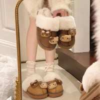 Hello Kitty Plush Slippers for Women - Sanrio Y2K Cute Home Shoes