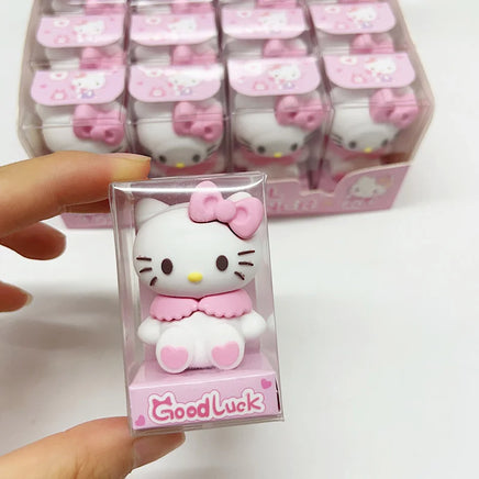 Lusy Store LLC Hello Kitty Kuromi Melody Silicone Mini Manual Pencil Sharpener Cute Cartoon Action Figure