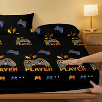 Lusy Store 1 Piece of Giant Player Black Pattern Frosted Bedsheet, Bedroom Printed Bedspread, Bedding (Excluding Pillowcases) 