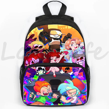 Fnf Game Friday Night Funkin Backpack for Boys Girls 3D Anime School Backpacks Children Bookbag 16 Inch Travel 12
