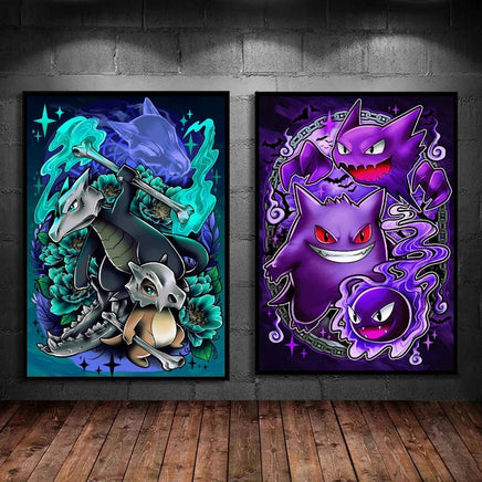 Pokemon Canvas Prints Wall Art Home Classic Children's Bedroom Decor Gifts Kid Action Figures Modular Painting Cartoon Character Lusy Store