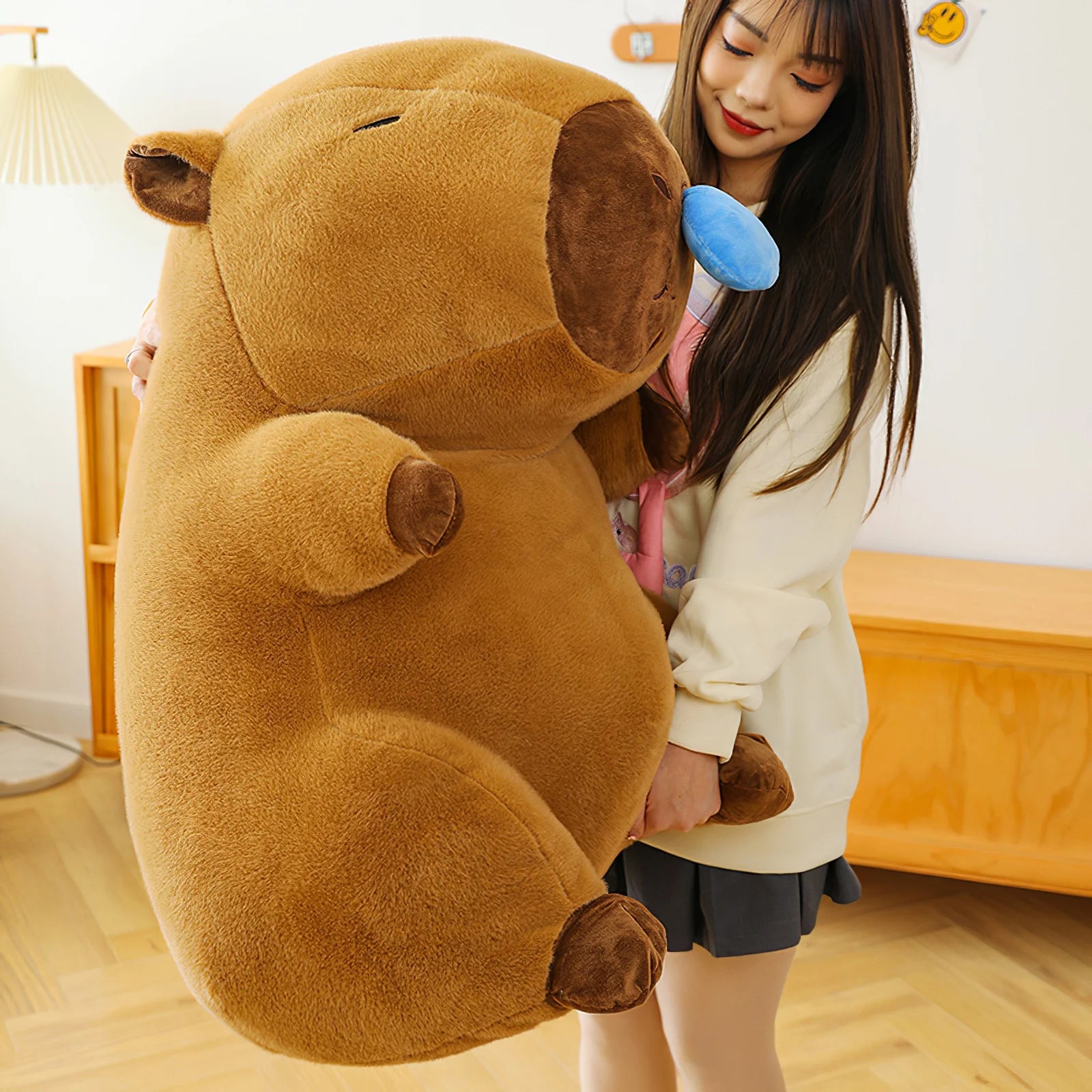 Lusy Store LLC Snot Capybara Plush Toy Kawaii Simulation Animal Cute Plush Soft Stuffed Doll Throw Pillow Large Size Gift Plush