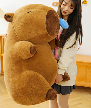 Lusy Store LLC Snot Capybara Plush Toy Kawaii Simulation Animal Cute Plush Soft Stuffed Doll Throw Pillow Large Size Gift Plush