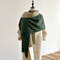 Lusy Store Women Cashmere Scarf Fashion Stars Print Scarves Lady Shawls Wraps Female Pashmina Warm Thick Blanket Stoles Bufanda 
