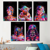 Decoration Poster Star Wars Movie Canvas Painting Graffiti Mural Kids Room Art Picture Print Modern Home Wall Decor Gifts