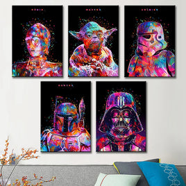 Decoration Poster Star Wars Movie Canvas Painting Graffiti Mural Kids Room Art Picture Print Modern Home Wall Decor Gifts