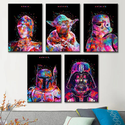 Decoration Poster Star Wars Movie Canvas Painting Graffiti Mural Kids Room Art Picture Print Modern Home Wall Decor Gifts