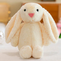 Easter Plush Bunny | Soft Long-Eared Rabbit Doll | 12 in | Lusy Store Beige 12"