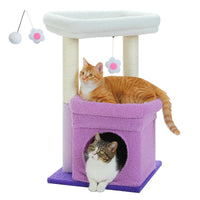 Cat Tree Tower with Cozy Condo & Top Perch Pink as picture