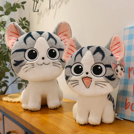 Lusy Store LLC Kawaii Cat Plush Anime Character Chi Chi's Cat Stuffed Doll Soft Cheese Cat  Home Decor Plush