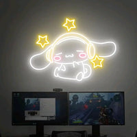 Lusy Store LLC Cinnamoroll Neon Sign Kids Room Decor Game Room Wall Neon Light Sign Gifts Neon Sign