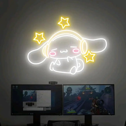 Lusy Store LLC Cinnamoroll Neon Sign Kids Room Decor Game Room Wall Neon Light Sign Gifts Neon Sign