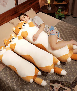 Lusy Store LLC Long Giant Cats Plush Toy Cylidrical Animal Bolster Pillow Cat Stuffed Plushie Children Sleeping Friend Gift Plush