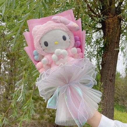 Kuromi Flower Bouquet Cinnamoroll My Melody Hello Kitty Plush Gifts 11