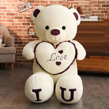 Big I LOVE YOU Bear Plush Toy Lovely Huge Stuffed Soft Bear Doll Lover Valentine's Day Gift For Girlfriend Purple