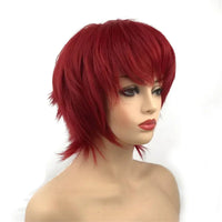 StrongBeauty Halloween Wig Blue Assassination Classroom Akabane Karma Cosplay Wigs Red Synthetic Hair color130M 6inches