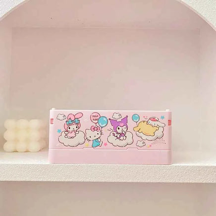 Sanrio Kawaii Hello Kitty My Melody Kuromi Cinnamoroll Desktop Storage Box Foldable Stackable Cosmetic Organizer Desktop Storage 11