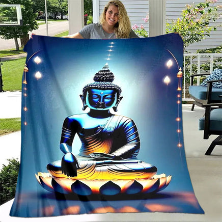 Buddha Sakyamuni Buddhism Faith Religion Soft Plush Blanket, Flannel Blanket Throw Blanket for Living Room Bedroom Bed Sofa Pray